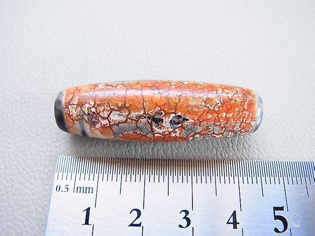 画像: ヴィンテージ：西蔵（チベット）天珠「四眼」 直径約13.5×43.5mm