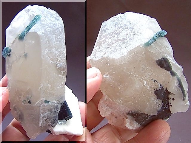 画像: ブラジル産ブルートルマリン付き水晶原石178.8g