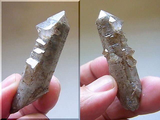 画像: ダルネゴルスク産ベータ型水晶付き水晶ポイント17.9g