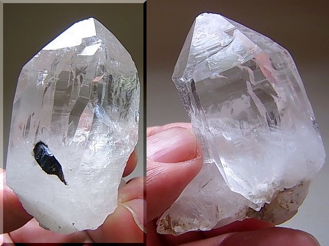 画像: スカルドゥ産クリア水晶（ブラックトルマリン付き）67.0g