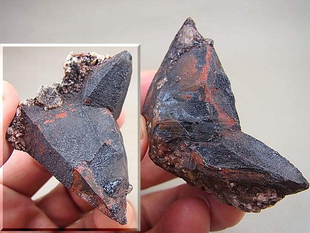 画像: タンザニア産レッド＆ブラック/ヘマタイト水晶ダブルポイント76.2g