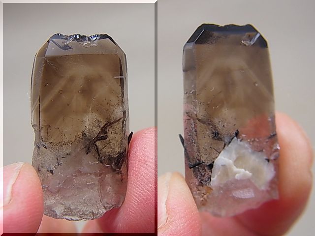 画像: マラウイ産エジリン＆水晶原石（板状結晶タビー型・ファントム）4.3g