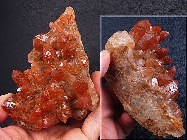 画像: キャビネットサイズ：モロッコ産赤水晶（Quartz Rouge）群晶464.4g