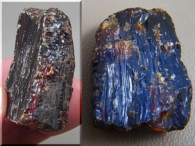 画像: インドネシア産スマトラ・ブルー蛍光アンバー（琥珀）原石 14.2g