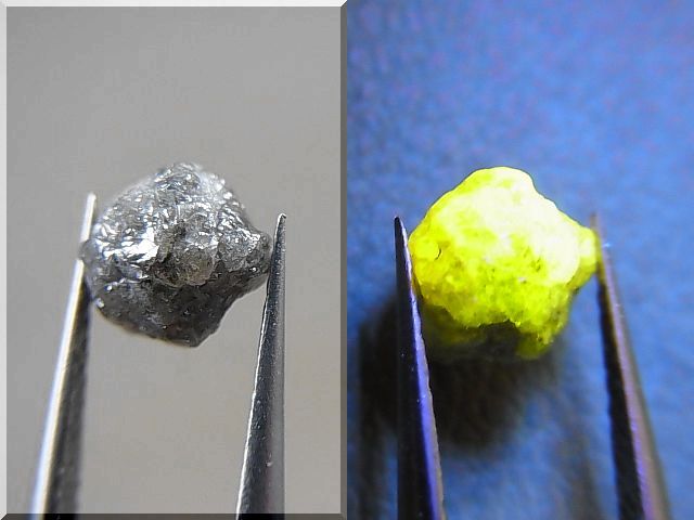 画像: 天然ダイヤモンド原石（蛍光/イエロー） 1.9カラット
