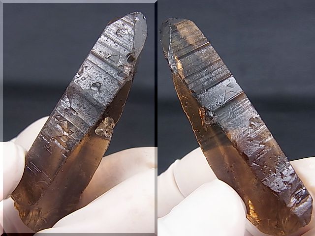 画像: ザンビア産天然スモーキーシトリン水晶ポイント（レコードキーパー付き） 23.5g