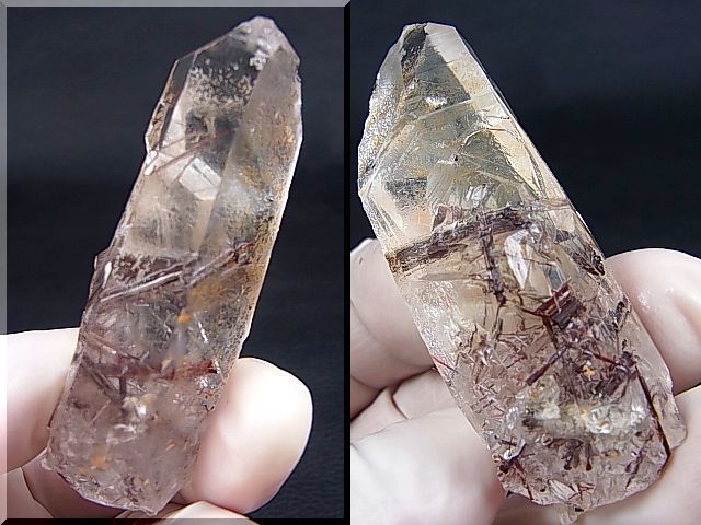 画像: ブラジル産プラチナルチル入り水晶原石（インターフェレンス） 33.0g