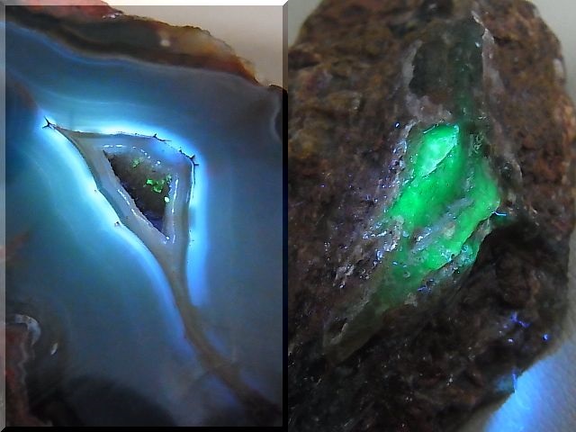 画像: トルコ産グリーンカラー蛍光フォックスアゲート（瑪瑙）原石（ハーフカット） 197.6g