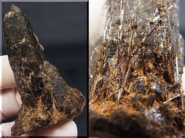 画像: 竹森産スモーキークオーツ（インターフェレンス・苦土電気石） 46.1g