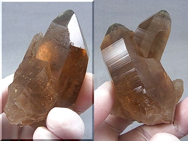 画像: ベトナム・カインホア産スモーキー水晶（シトリンカラー/貫入り） 163.4g