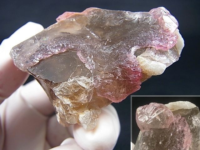 画像: アフガニスタン産ローズクオーツ結晶（紅水晶）原石 96.6g