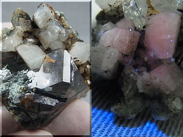 画像: ザギマウンテン水晶＆カルサイト原石（エジリン/ブラックトルマリン入り） 54.2g