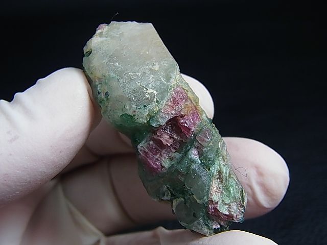 画像: ブラジル・クルゼーロ鉱山産バイカラートルマリン＆水晶原石 94.8カラット