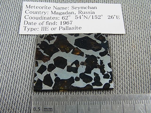 画像: ロシア産セイムチャン・パラサイト（石鉄）隕石 10.7g