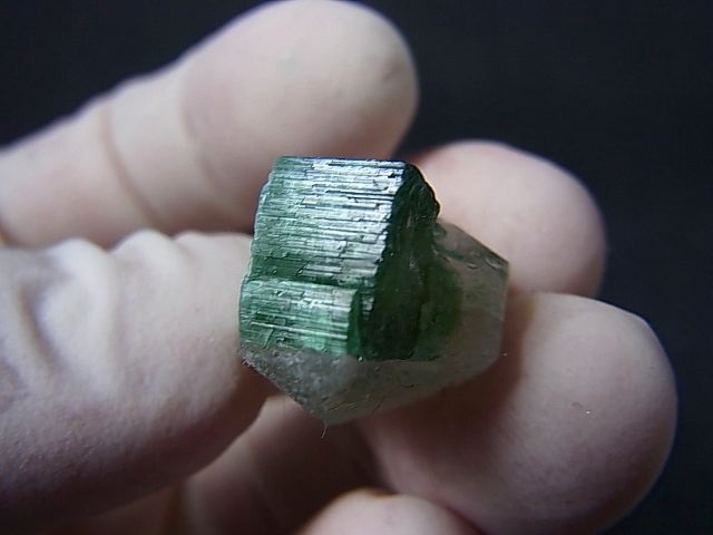 画像: ブラジル・クルゼーロ鉱山産グリーントルマリン＆水晶原石 32.7カラット