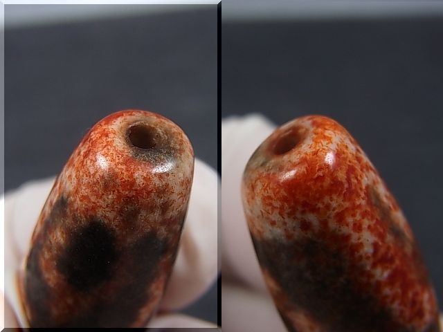 画像: 「赤山水」現代天珠 直径約14×37mm