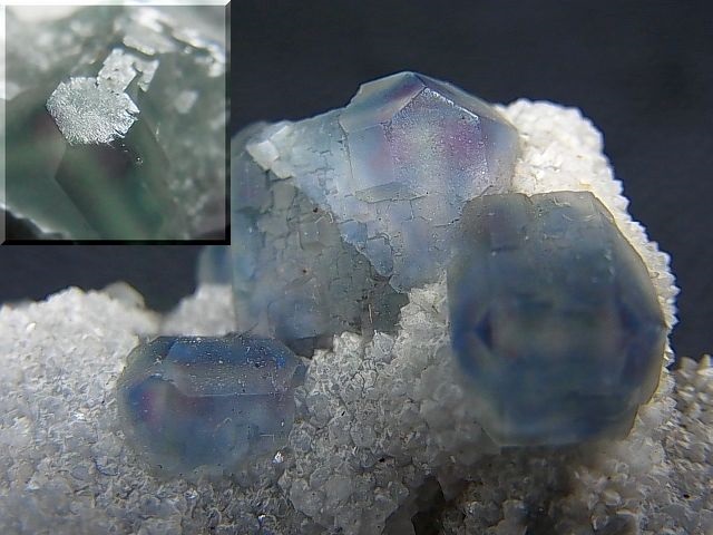 画像: 内モンゴル産ブルーグリーンフローライト原石/ドゥルージ水晶 168.2g
