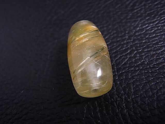 画像: オリジナル製作：ザギマウンテン産ルチル＆角閃石入り天珠 直径約11×22mm