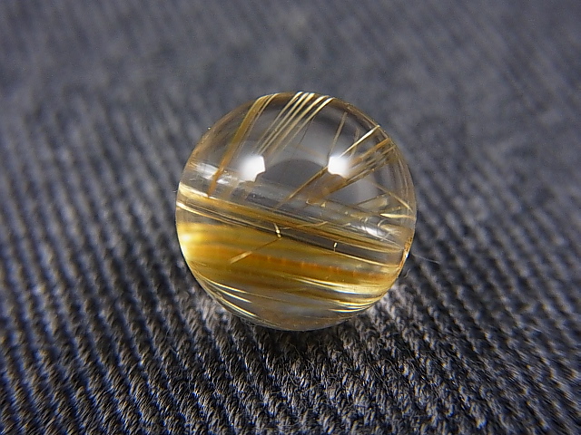 画像: ブラジル産キャッツアイ/タイチンルチル水晶粒売りビーズ 9mm
