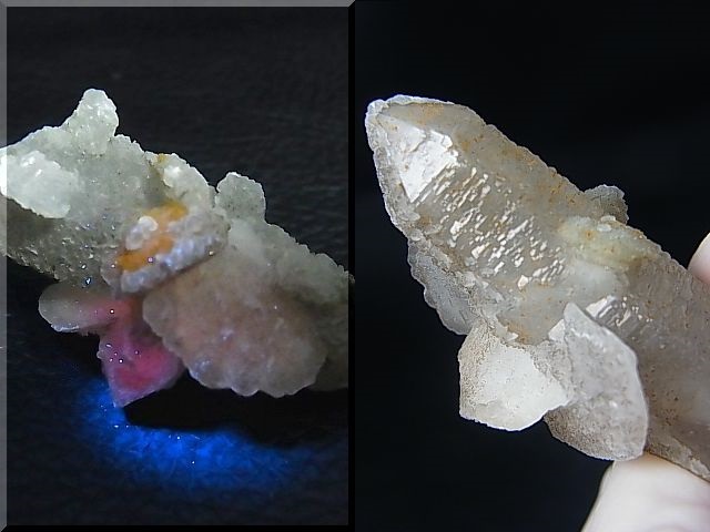 画像: 内モンゴル産インターフェレンス水晶＆カルサイト（ポーカーチップ型）原石 10.3g