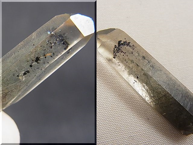 画像: ノルウェー産水晶ポイント（アクチノライト/ヘマタイト入り） 2.2g