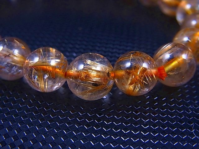 画像: ブラジル産タイチンルチル入りクリア水晶ブレスレット 9mm平均 内寸：約15.5cm