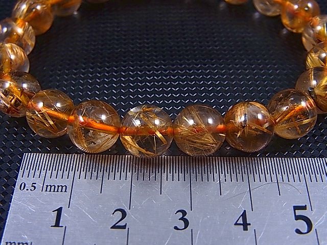 画像: ブラジル産タイチンルチル入りクリア水晶ブレスレット 9mm平均 内寸：約15.5cm