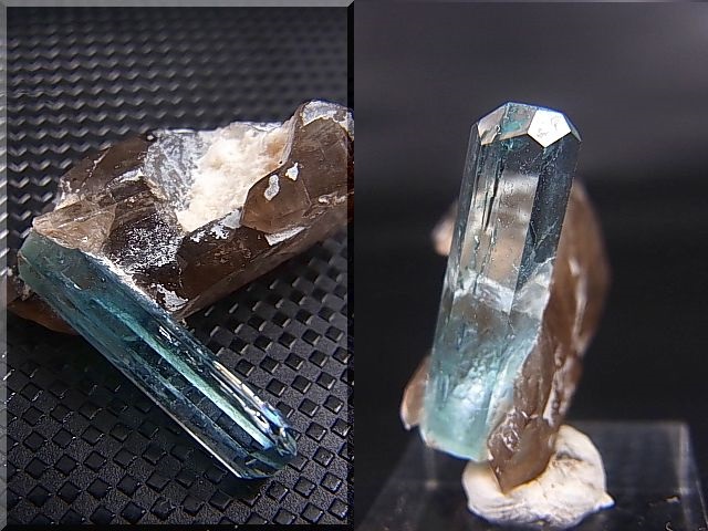 画像: ベトナム・タインホア産アクアマリン付きスモーキー水晶 4.6g