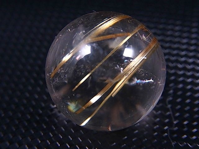 画像: ブラジル産タイチンルチル水晶丸玉（レインボー入り） 20mm