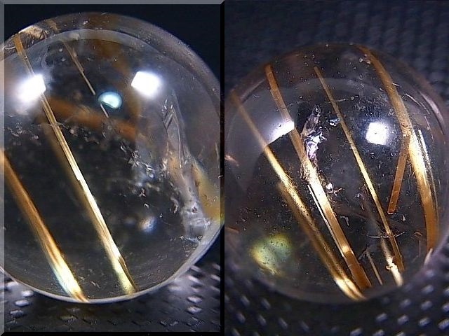 画像: ブラジル産タイチンルチル水晶丸玉（レインボー入り） 20mm