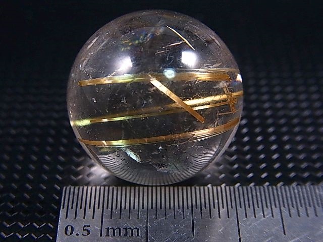 画像: ブラジル産タイチンルチル水晶丸玉（レインボー入り） 20mm