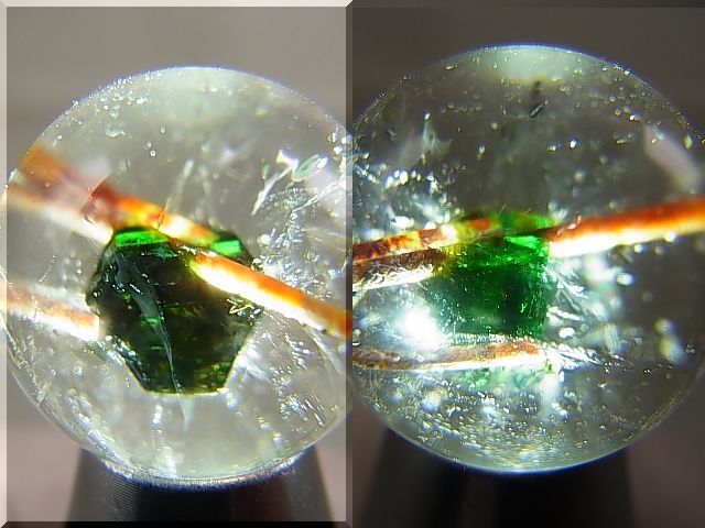 画像: ブラジル産グリーントルマリンイン水晶丸玉 16.5mm