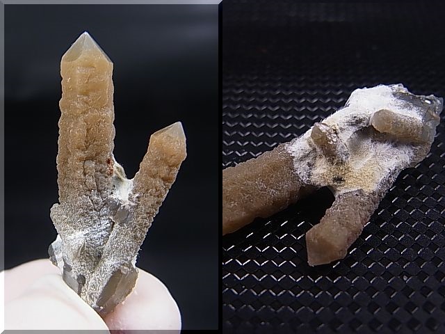 画像: 内モンゴル産角閃石/ヘデンベルガイト入り水晶原石（ツイン/トラピチェ） 2.5g