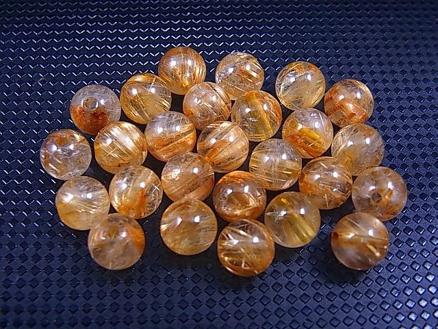 画像1: ブラジル産タイチンルチル水晶粒売りビーズ 7mm平均