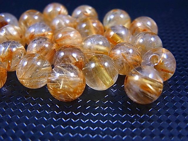 画像2: ブラジル産タイチンルチル水晶粒売りビーズ 7mm平均