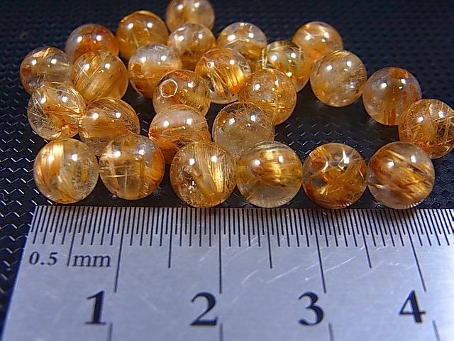 画像: ブラジル産タイチンルチル水晶粒売りビーズ 7mm平均