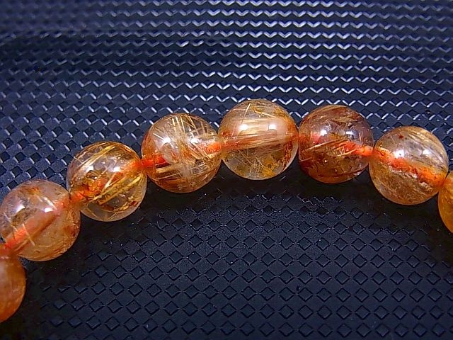 画像: ブラジル産タイチンルチル入りクリア水晶ブレスレット 7.5mm平均 内寸：約15.5cm