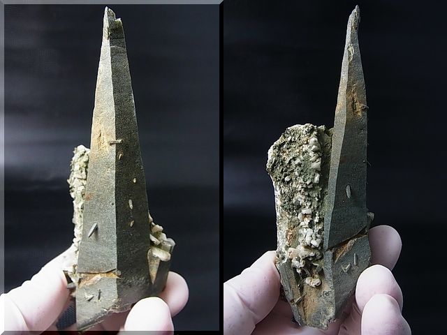 画像1: キャビネットサイズ：ガネーシュヒマール・リー産クローライト入りレーザーポイント水晶（曲がり/貫入り） 133.4g