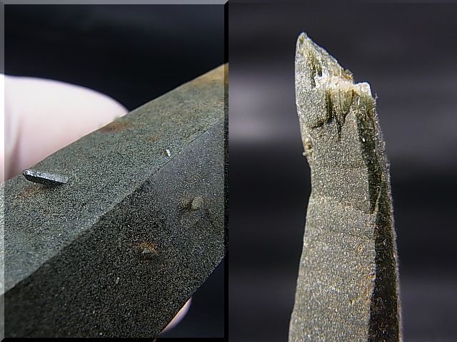 画像: キャビネットサイズ：ガネーシュヒマール・リー産クローライト入りレーザーポイント水晶（曲がり/貫入り） 133.4g