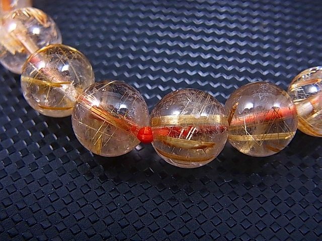 画像: ブラジル産タイチンルチル入りクリア水晶ブレスレット 9.5mm平均 内寸：約15cm