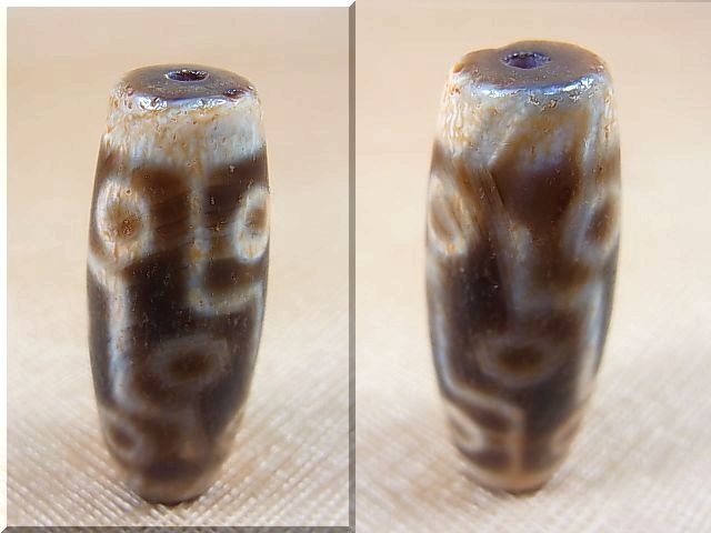 画像: 「九眼」（ドラゴンライン入り）現代天珠 直径約14.5×39mm