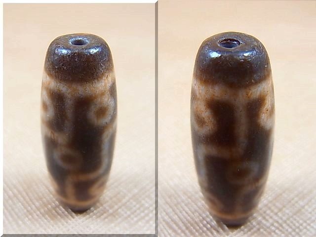 画像: 「九眼」（右下がり）現代天珠 直径約14×37.5mm