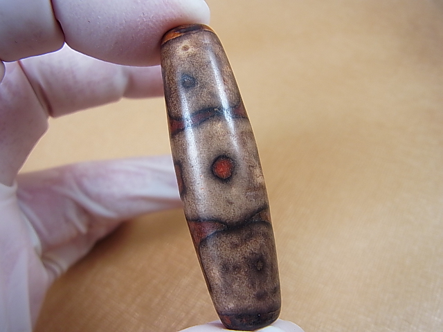画像1: ヴィンテージ：「蓮師法帽」西蔵（チベット）天珠 直径約12.5×48mm