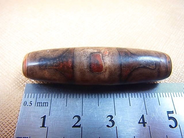 画像: ヴィンテージ：「蓮師法帽」西蔵（チベット）天珠 直径約12.5×48mm