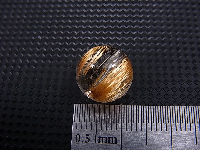 画像: ブラジル産キャッツアイ/タイチンルチル水晶粒売りビーズ 11.3mm