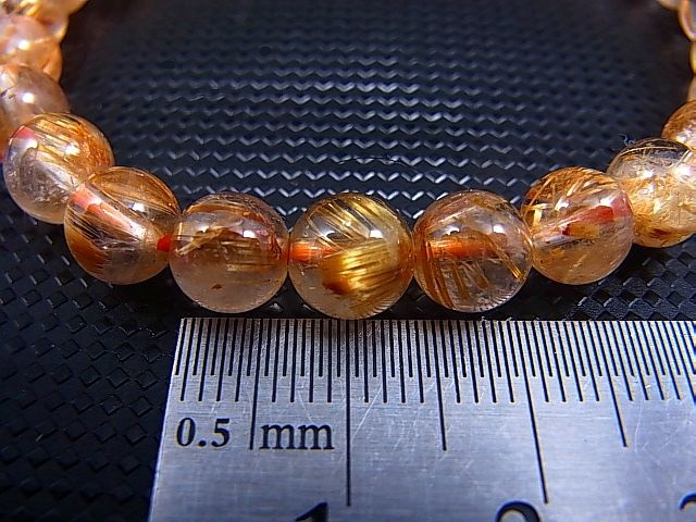 画像: ブラジル産タイチンルチル入りクリア水晶ブレスレット 7mm平均 内寸：約15cm