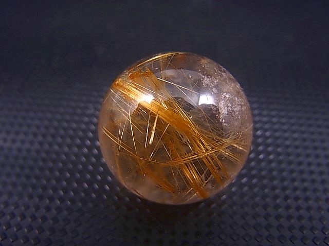 画像: ブラジル産キャッツアイ/タイチンルチル水晶丸玉 21mm