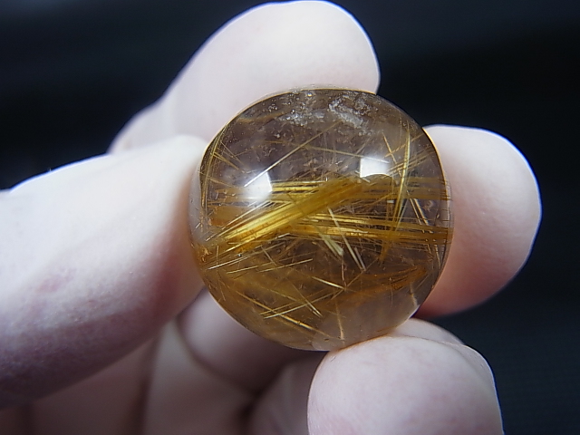 画像: ブラジル産キャッツアイ/タイチンルチル水晶丸玉 21mm