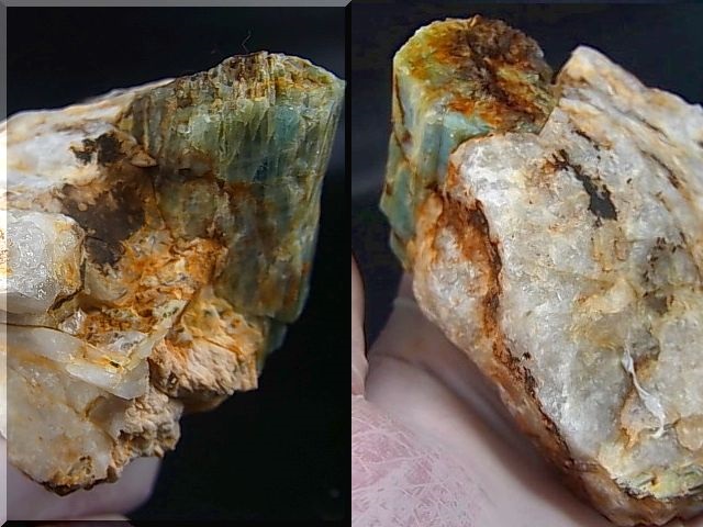 画像: キャビネットサイズ：ベトナム・タインホア産アクアマリン付き水晶原石 501.3g