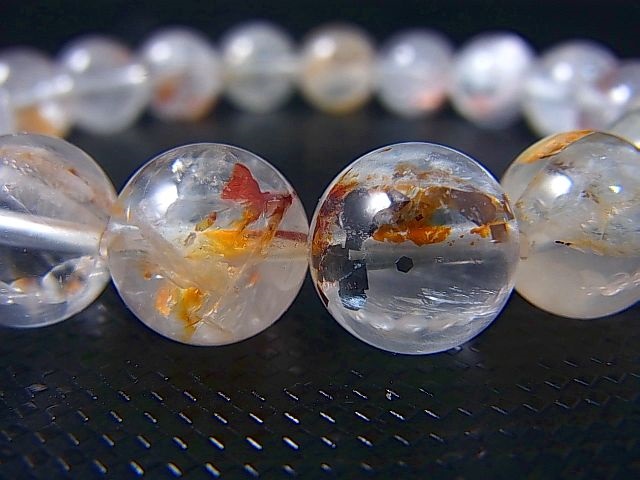画像2: ブラジル産マーカサイト＆リモナイトイン「オーロラ」水晶ブレスレット 11.3mm平均 内寸：約16cm